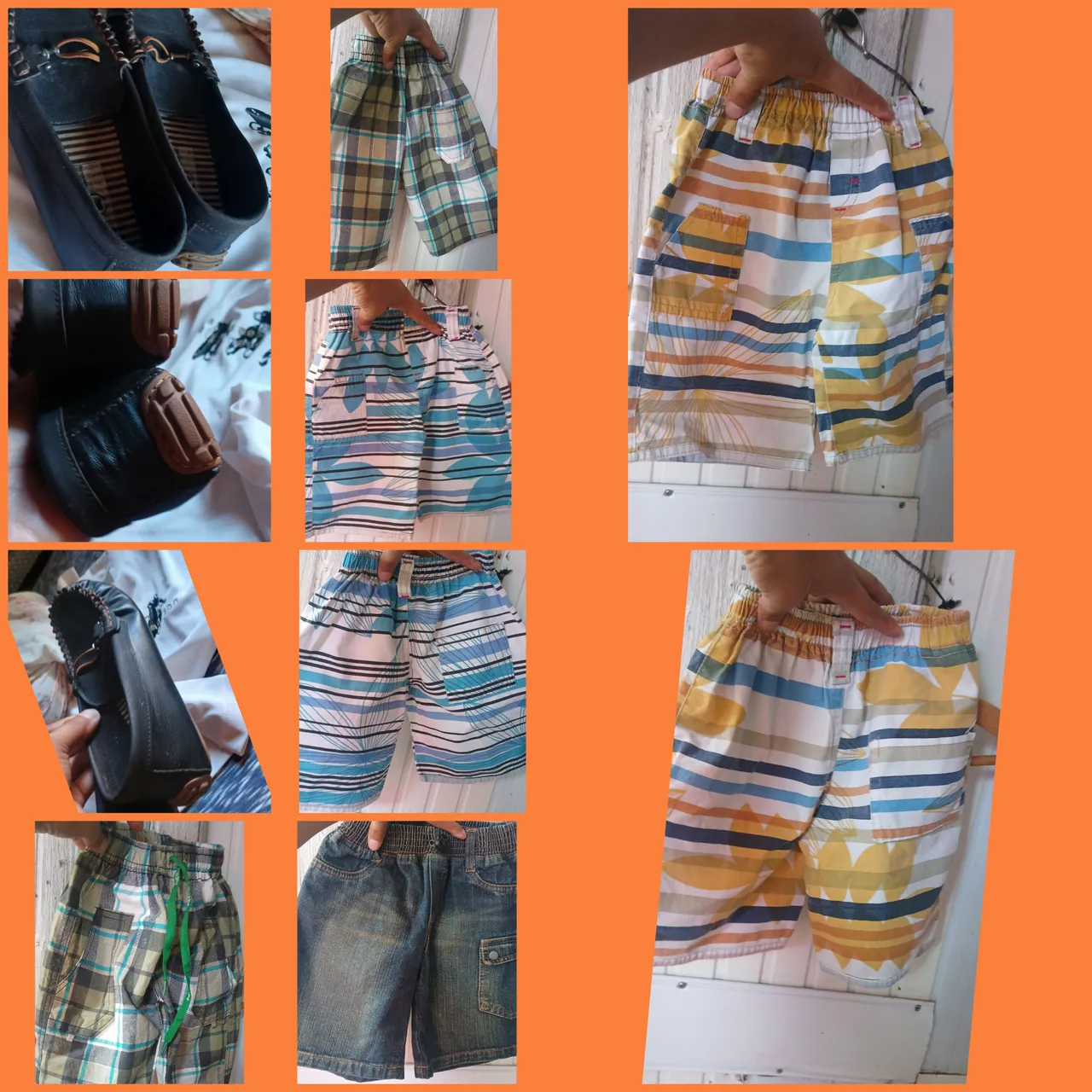 Shorts e sapatos infantis variados