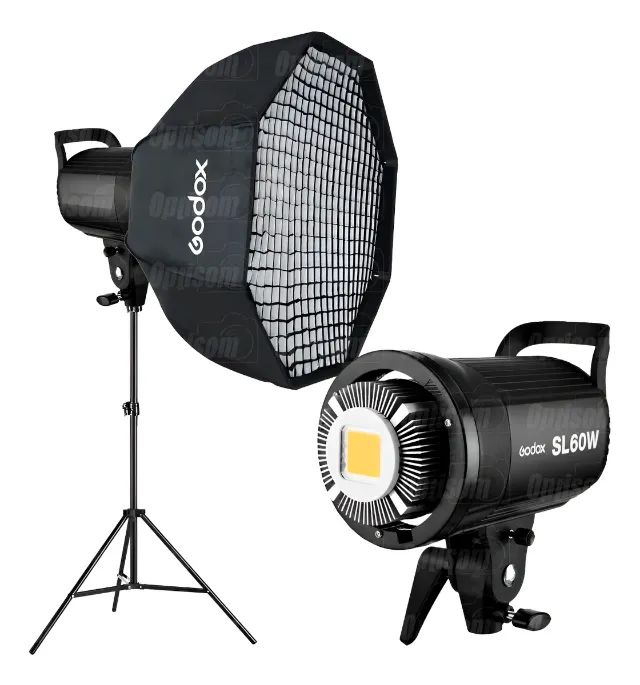Kit Iluminador Led Godox Sl60 Com Octabox 95 Grid E Tripé - Foto 2