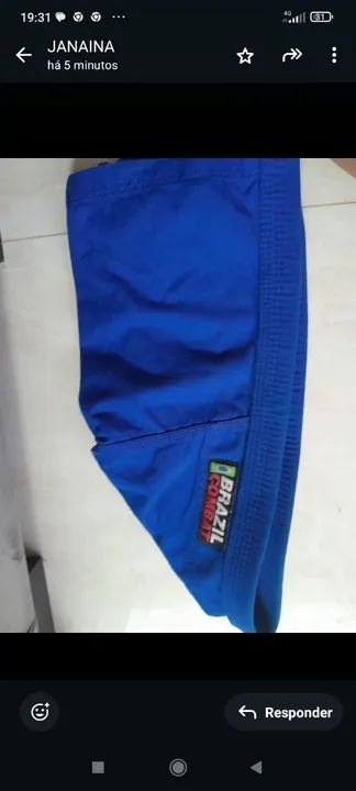 Kimono combate Brasil  masculino M2  infantil semi novo  - Foto 4