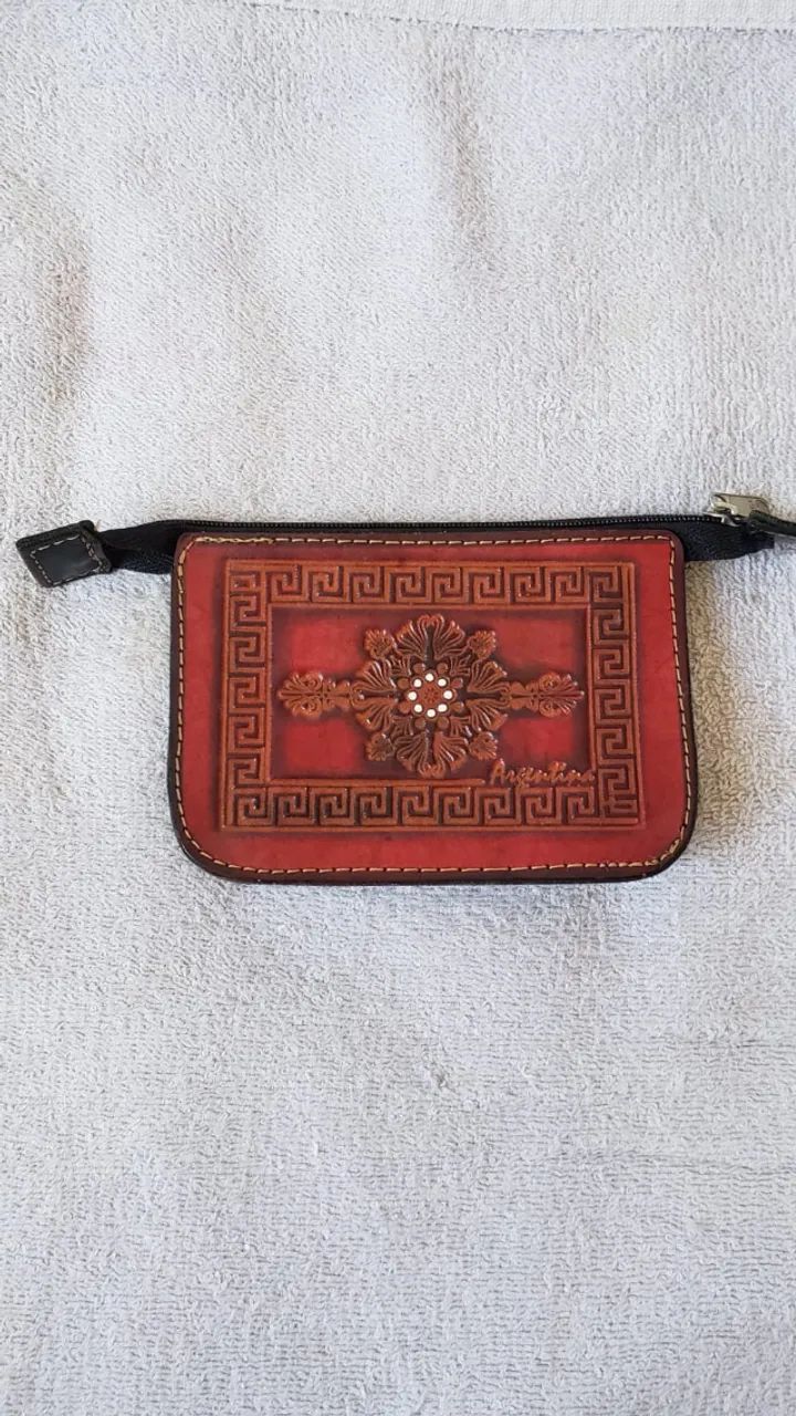 porta cartão e moedas de 100% couro original da Argentina - Foto 2