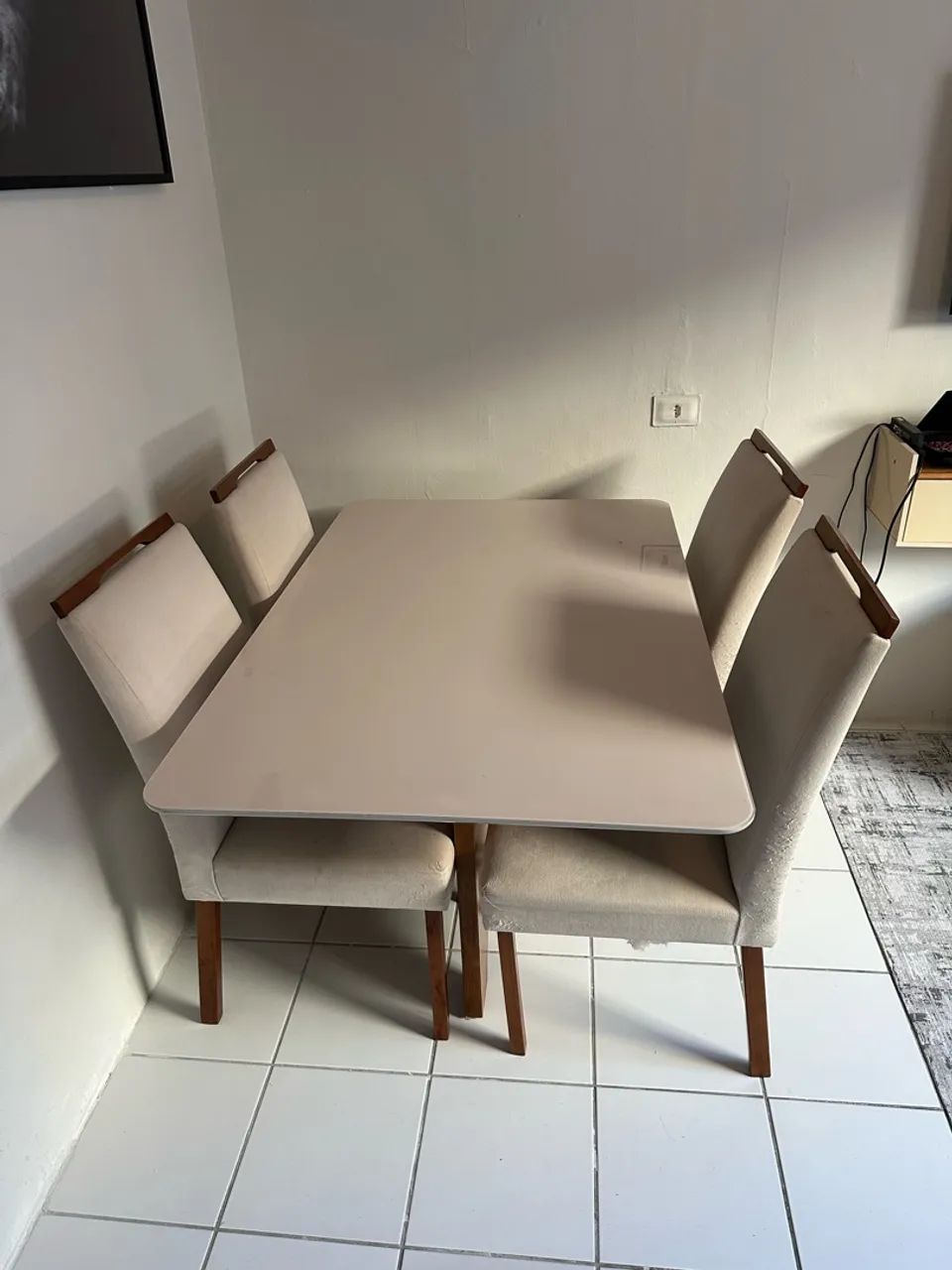 Mesa de Jantar 4 Lugares - Mobly - Off-white