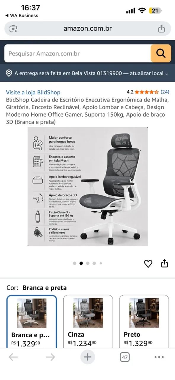 Cadeira escritório  - Foto 2