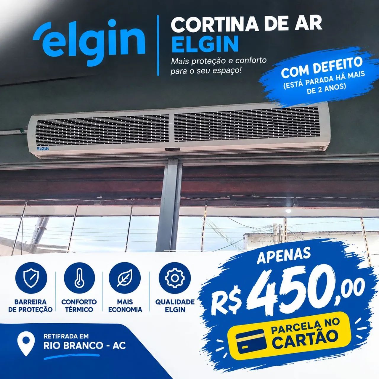 Cortina de ar da marca ELGIN COM DEFEITO