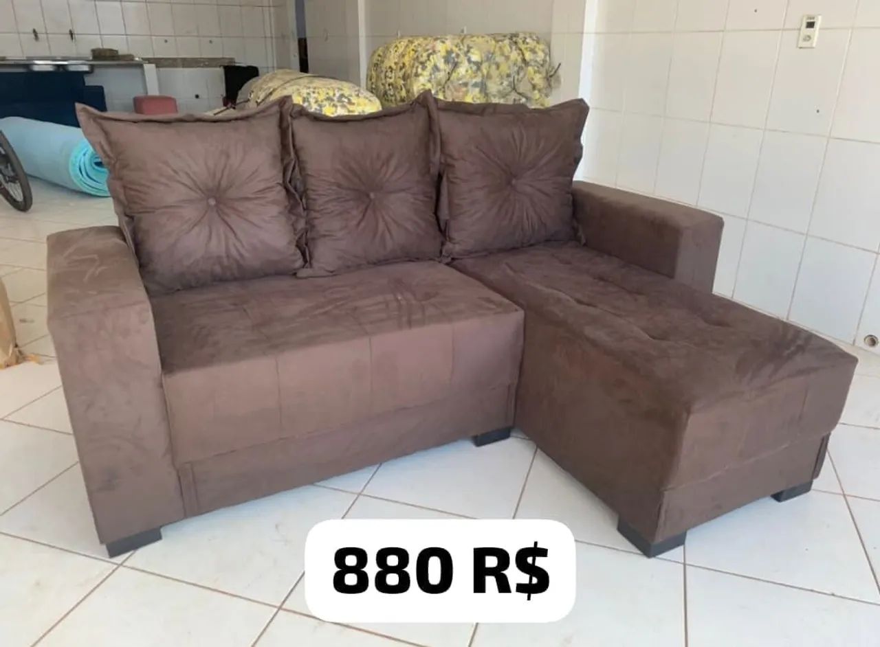 SOFÁS 2 LUGARES COM CHAISE NOVOS  - Foto 5