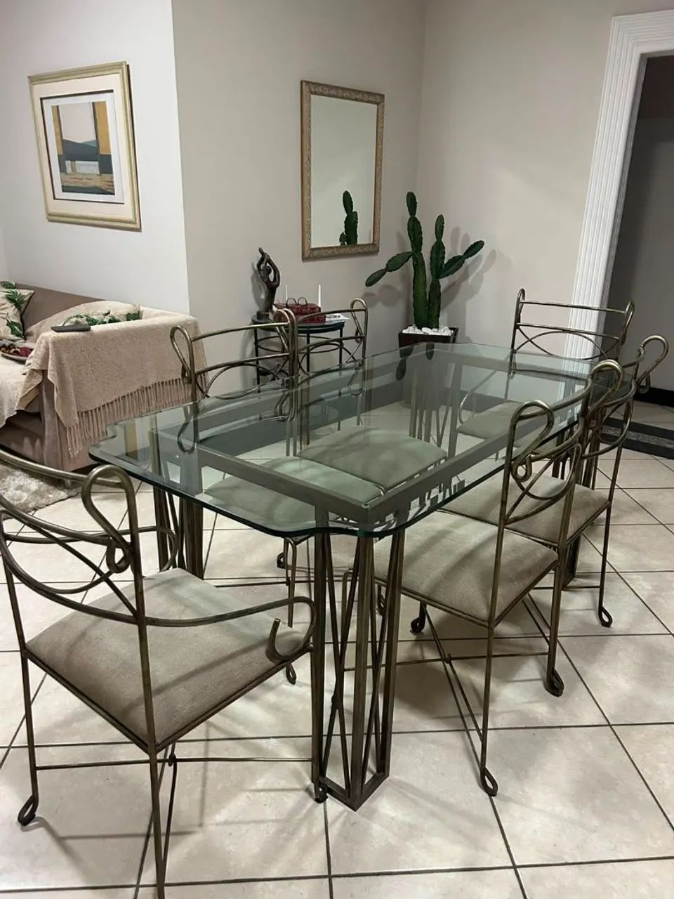 Mesa de vidro 6 lugares