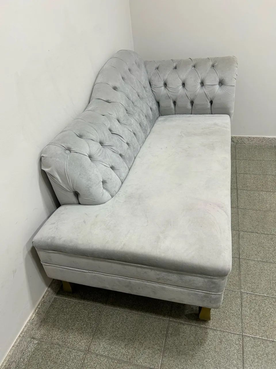 Sofá Chaise Cinza 