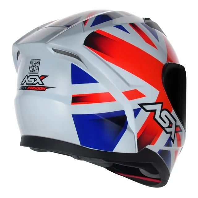 Capacete ASX City Kingdom Branco Vermelho Azul Inglaterra - Foto 5