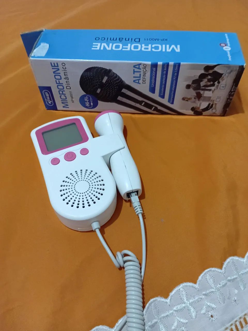 Microfone e aparelho pra ouvir coração do bebê 