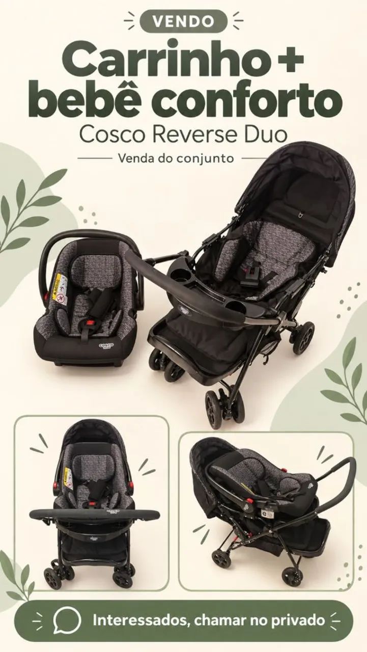 Carrinho + bebe conforto  