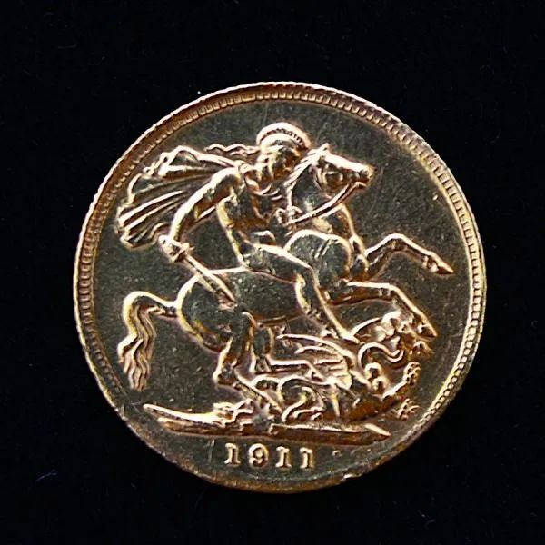 Moeda 1Libra Esterlina 1911 em Ouro 22K - Foto 2
