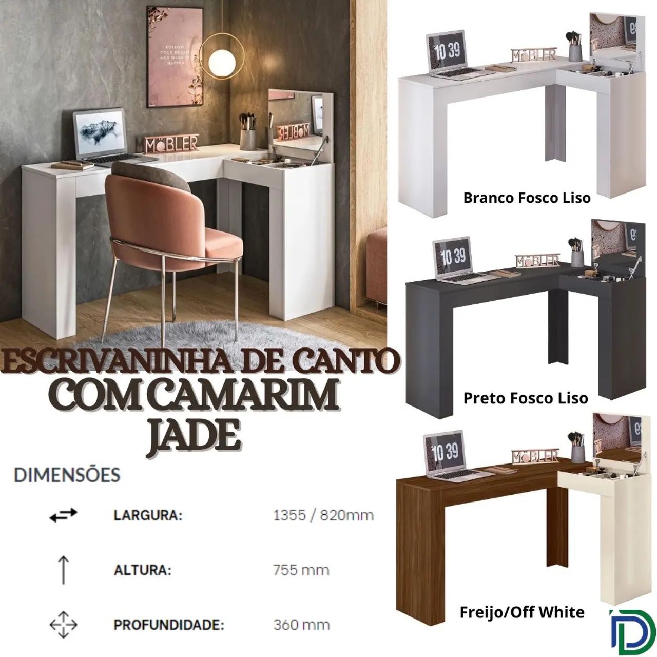 Penteadeira de Canto / Escrivaninha  - Foto 2