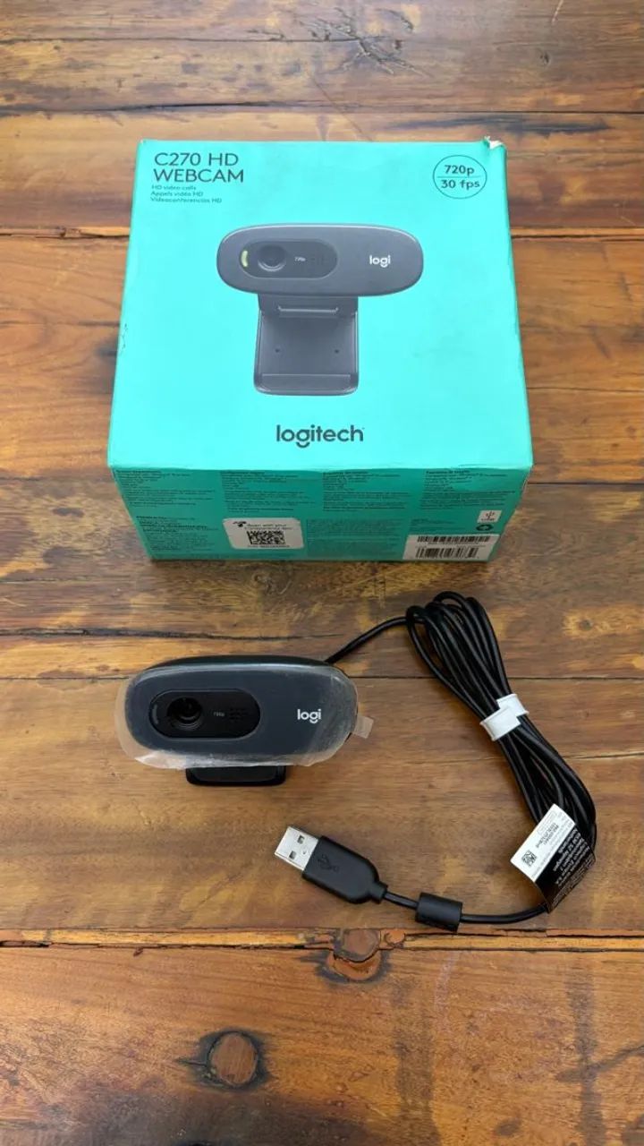Webcam HD Logitech C270 com Microfone Embutido e 3 MP