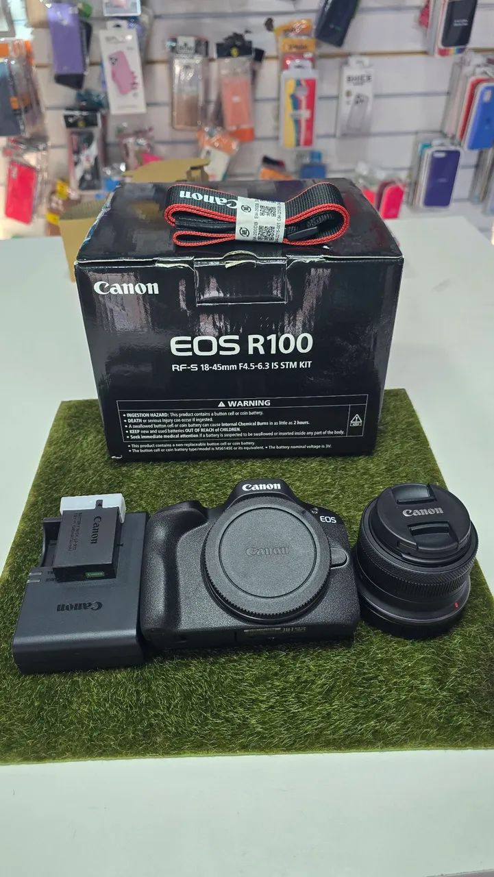 Câmeras Canon R100+lente kit NOVA - Foto 2