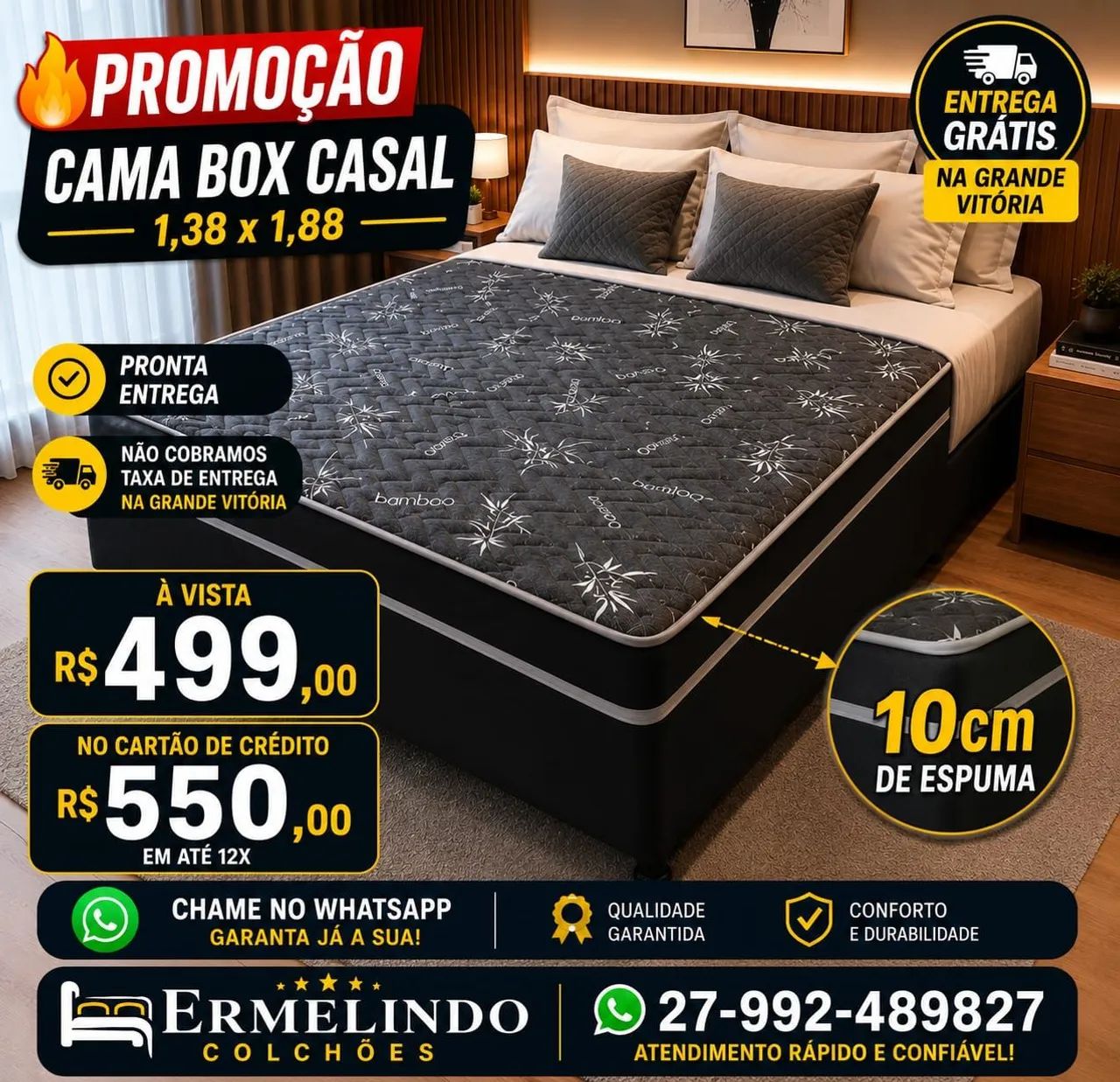 Promoção Cama box acoplada casal  