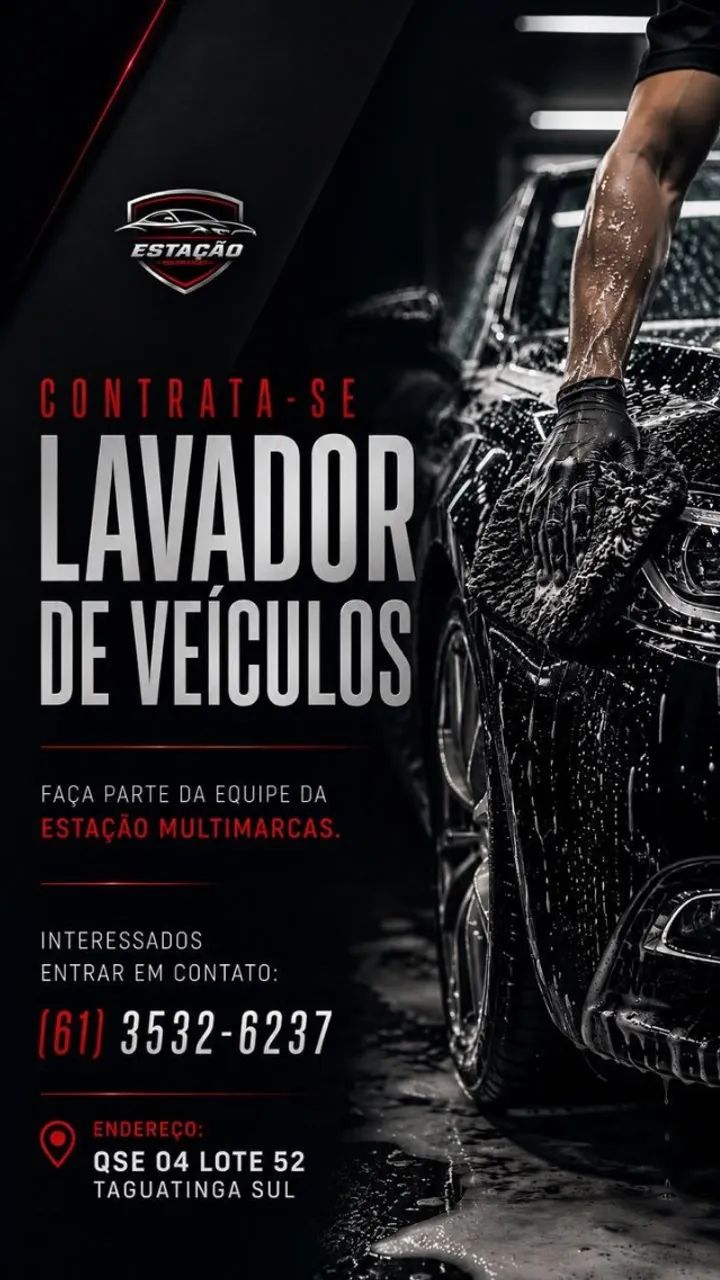 Lavador de Carros com experiência em Higienização e Polimento