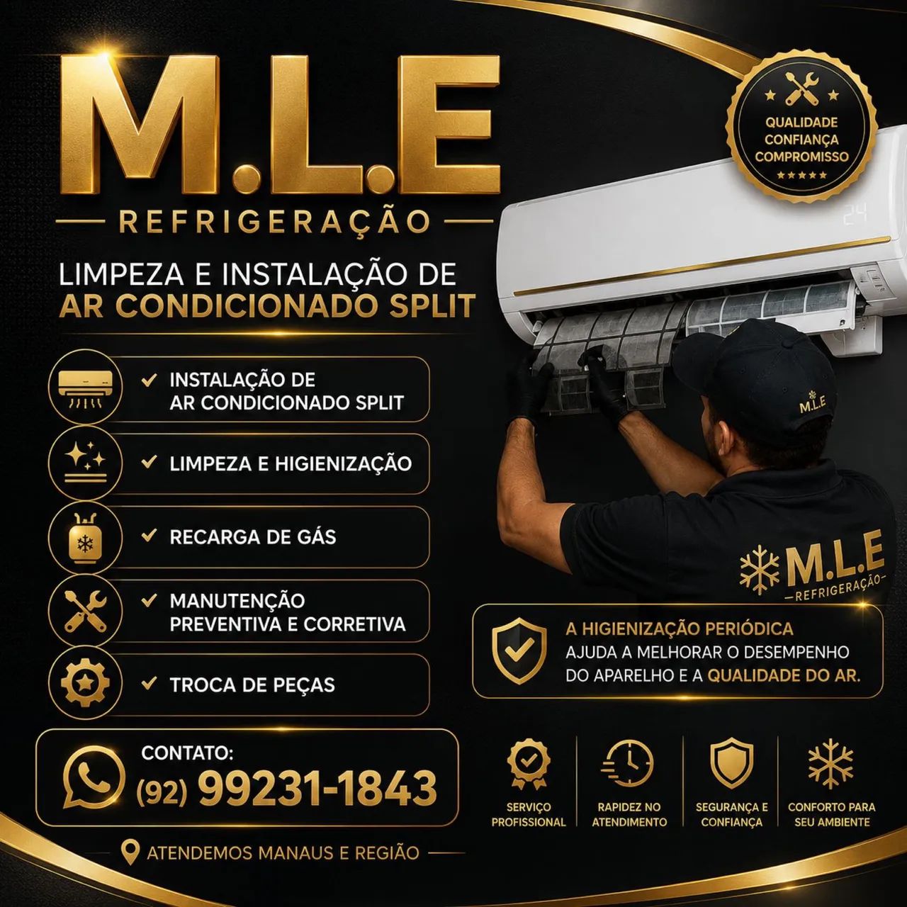 Limpeza de ar condicionado Split  )|(