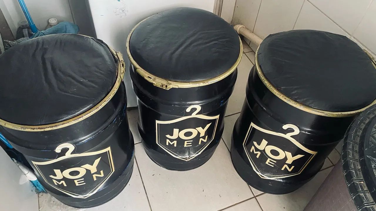 Puffs de tambor ou toneis decorativos  - Foto 3