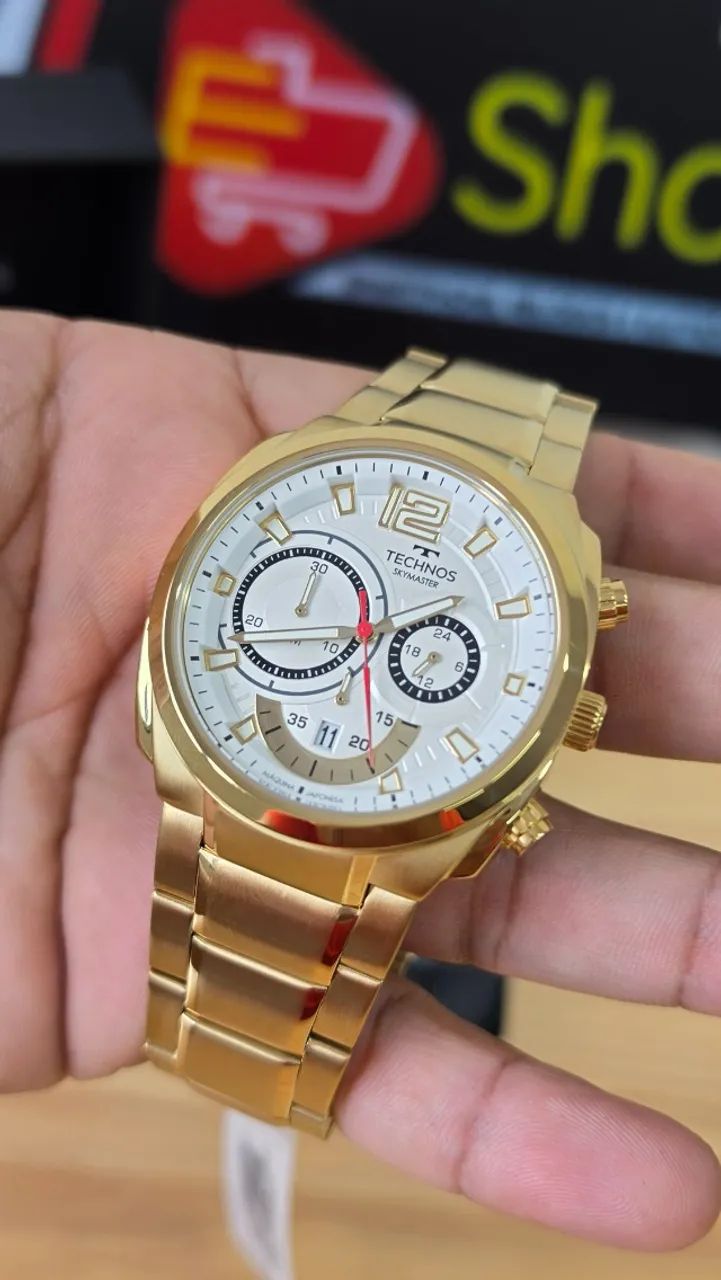 Relógio Technos Skymaster Dourado - JS25BCS/1B - Foto 3