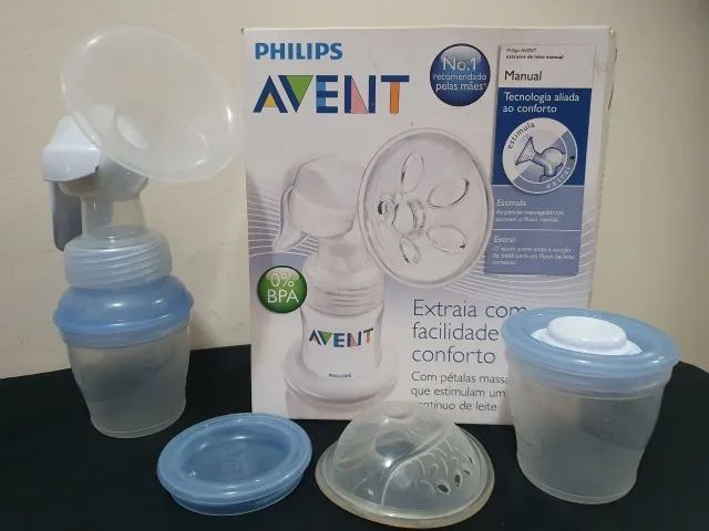 Extrator de leite Manual Philips Avent com 2 potes de armazenamento Avent