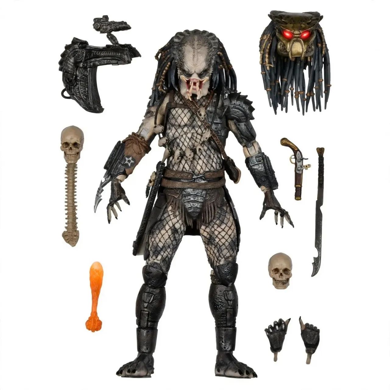 Boneco Predador Elder Greyback Predator 2 NECA Ultimate 20cm LED Original Completo - Foto 4