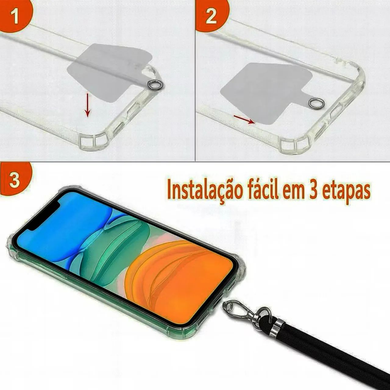 Cordão Para Smartphone Universal Alça De Pescoço E Pulso - Foto 2