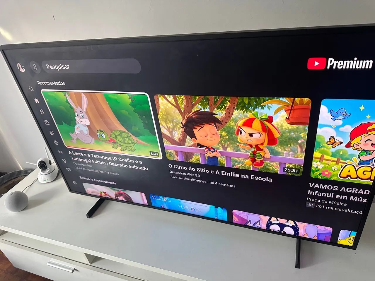 TV Samsung Frame 55 polegadas top de linha 4k vira quadro