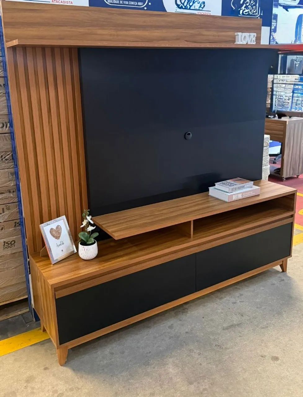 Home NT 1400 C/Detalhe Ripado e LED para TV's até 60 Polegadas Larg. 1.83m  - Foto 2