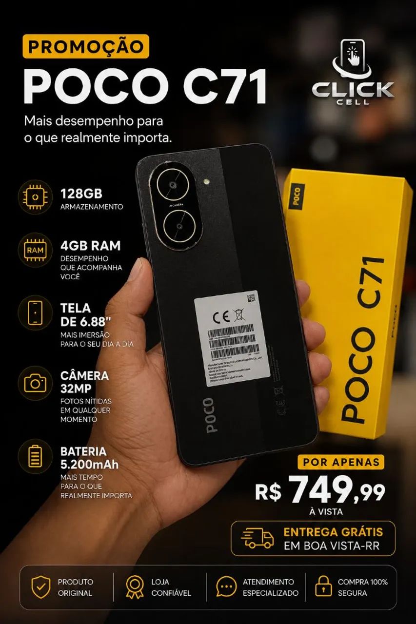 Promoção Poco C71 128GB - Novo!!!