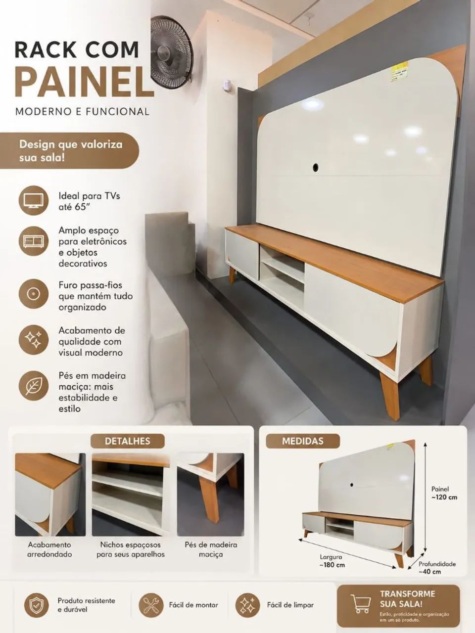 Rack com painel novo