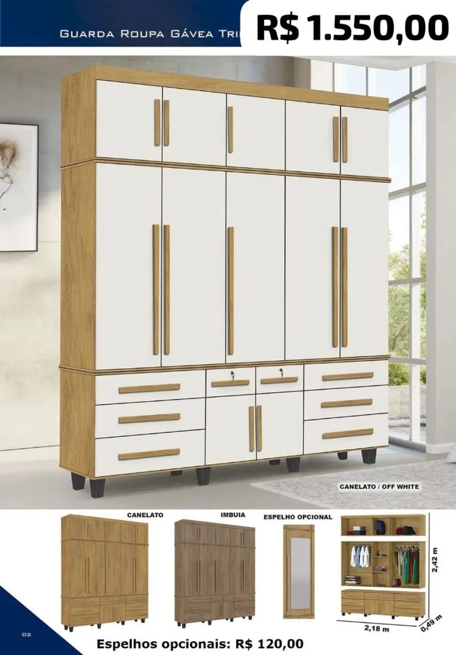 Guarda roupa triplex 5 portas  - Foto 2