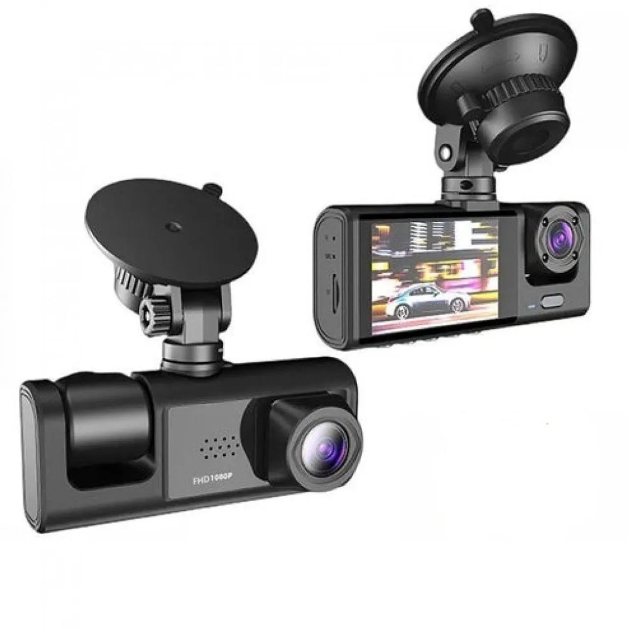 Camera veicular com 3 lentes 