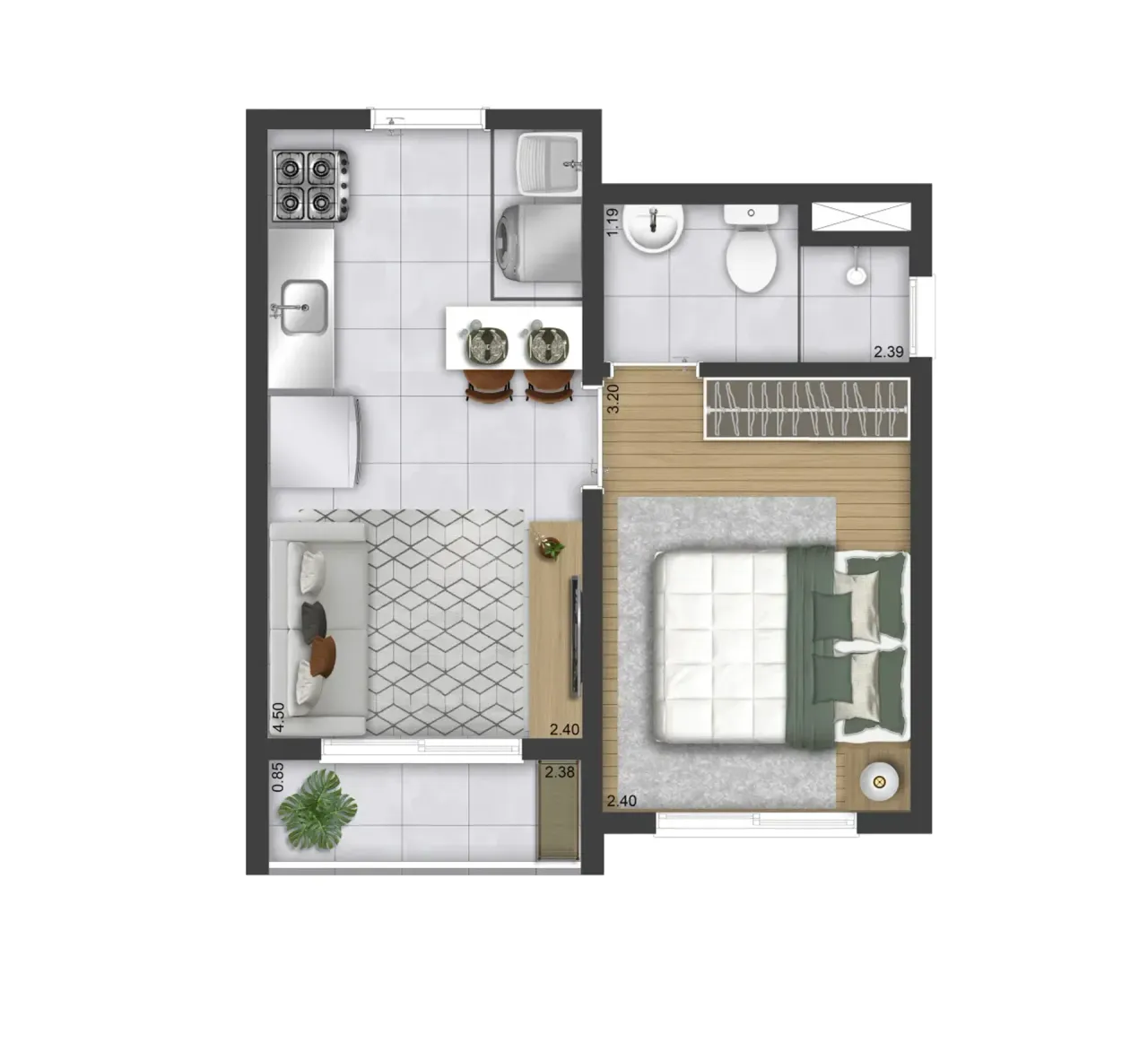 PLANTA 27m²