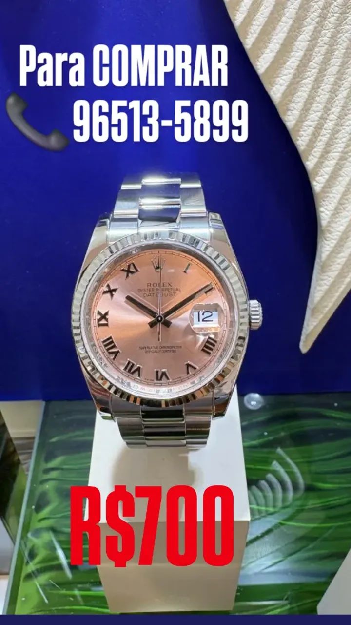 Relógio ROLEX DATEJUST AUTOMÁTICO  - SALMÃO NUMERAIS ROMANOS - Foto 4