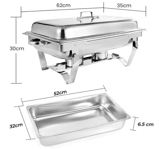 Rechaud Retangular 9L 1 Cuba 60mm Self-Service - Foto 6