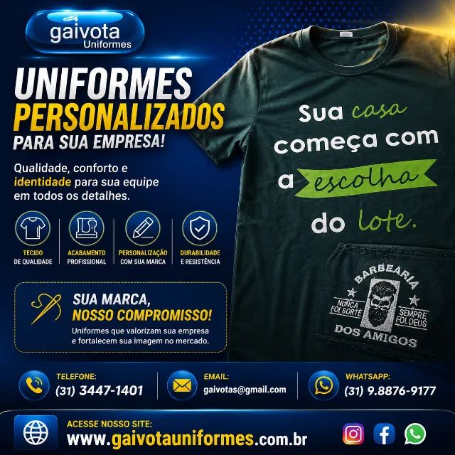 Uniformes!!! Camisas de malha com a logo da sua empresa!