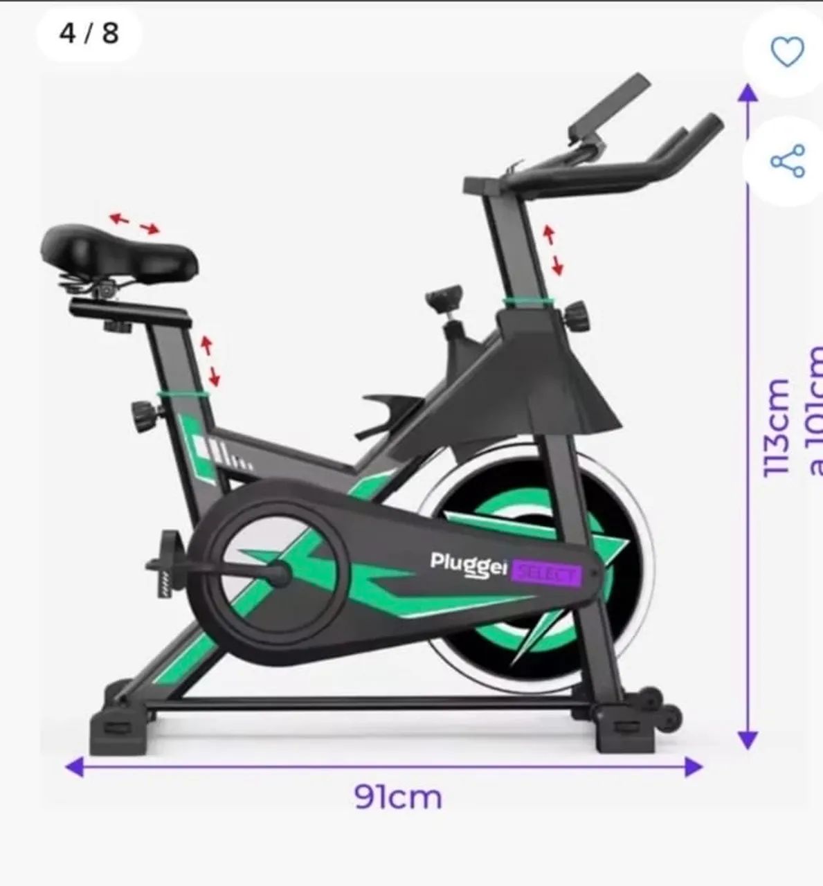 Bicicleta Ergométrica Spinning Pluggei Select (Nova na Caixa) - Desconto