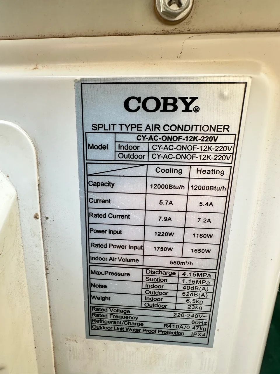 Ar condicionado COBY 12k BTU 220V - Foto 4