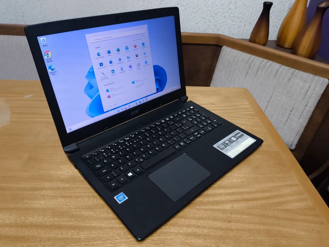Notebook Acer com SSD, 4 GB de RAM, tela de 15.6 polegadas, Windows 11