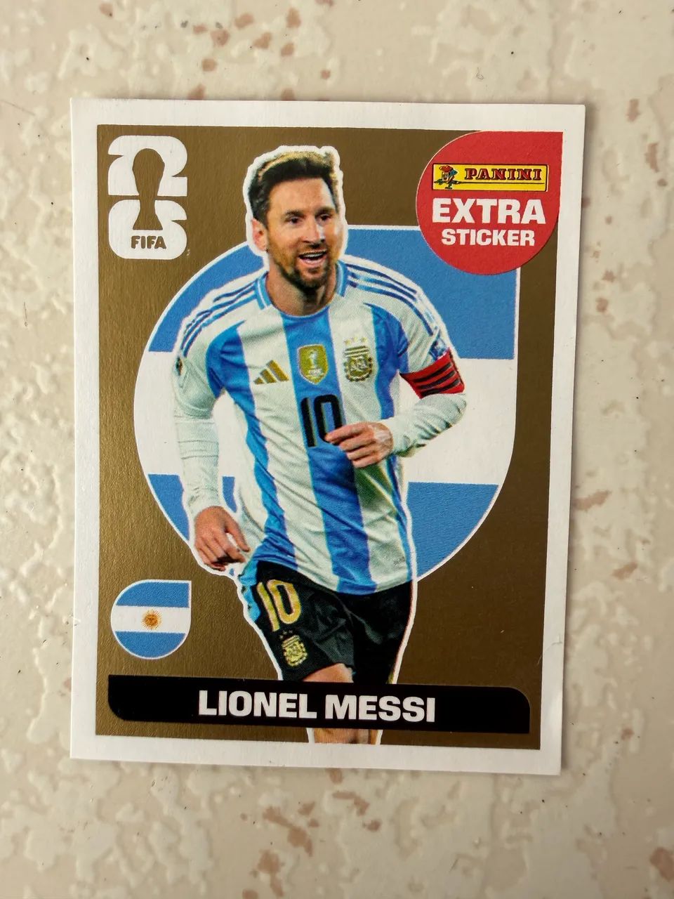 Figurinha do Lionel Messi Ouro