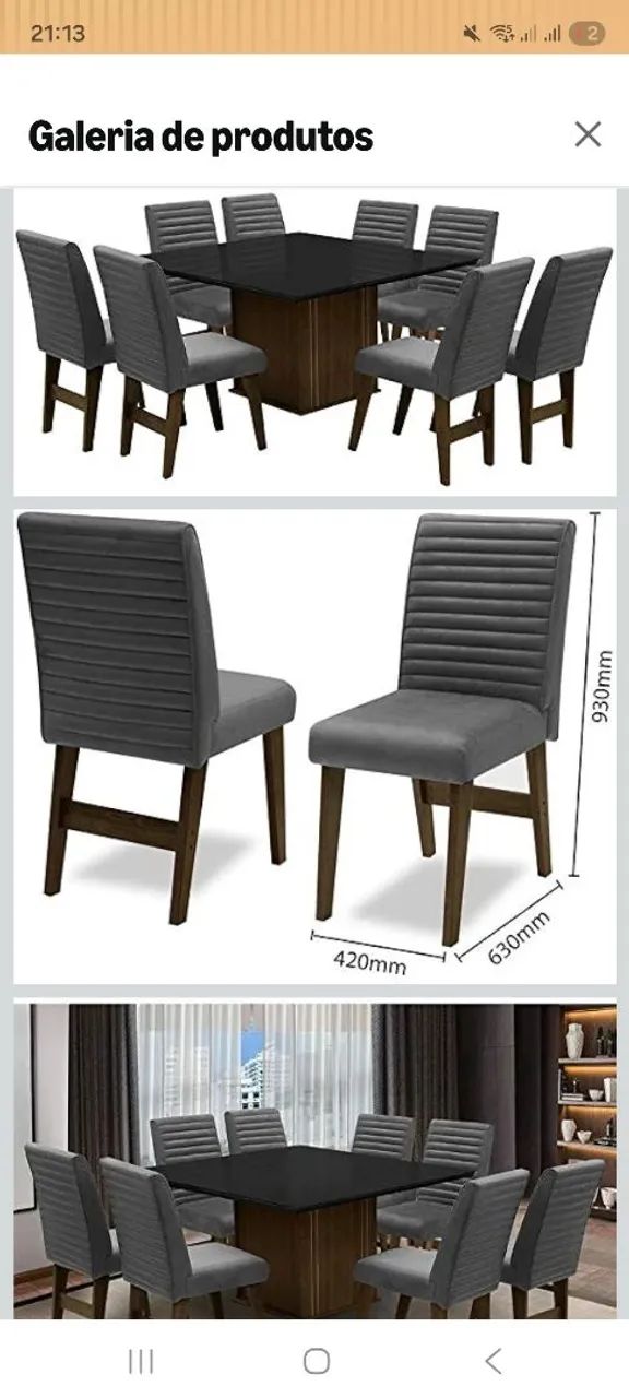 Conjunto  de mesa sala de jantar 8 cadeiras - Foto 3