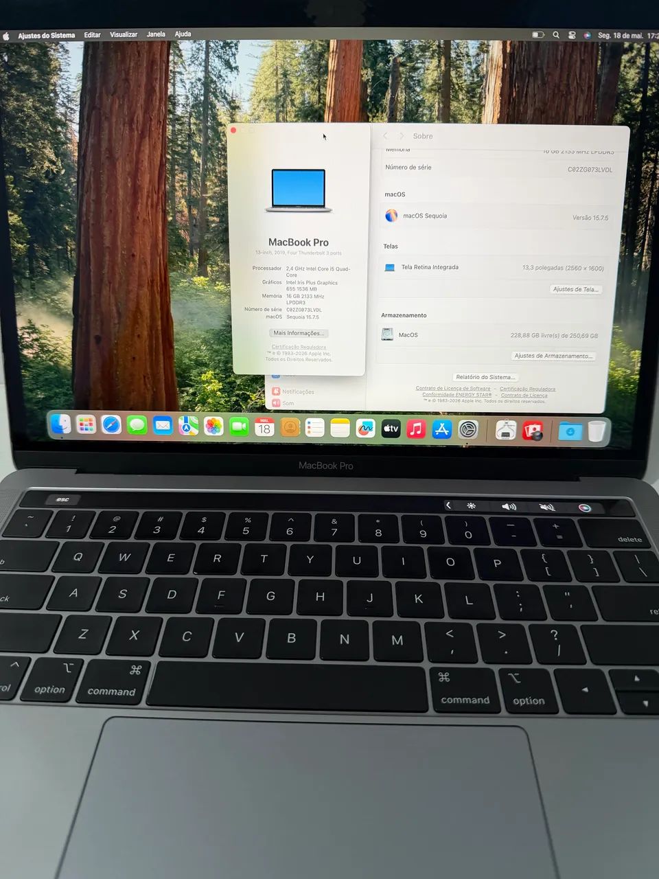 MacBook Pro 2019 Seminovo - i5 | 16GB RAM | 256GB SSD - Notebooks