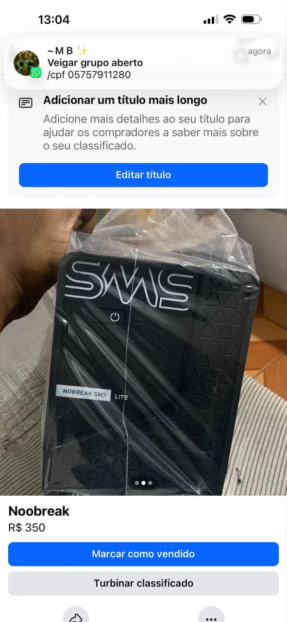 Noobreak SMS lacrado 