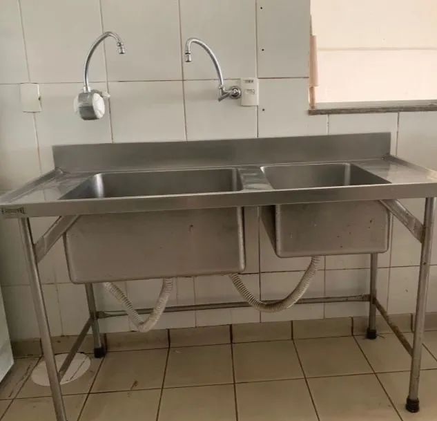 Pia/Bancada inox 2 Cubas fritomaq