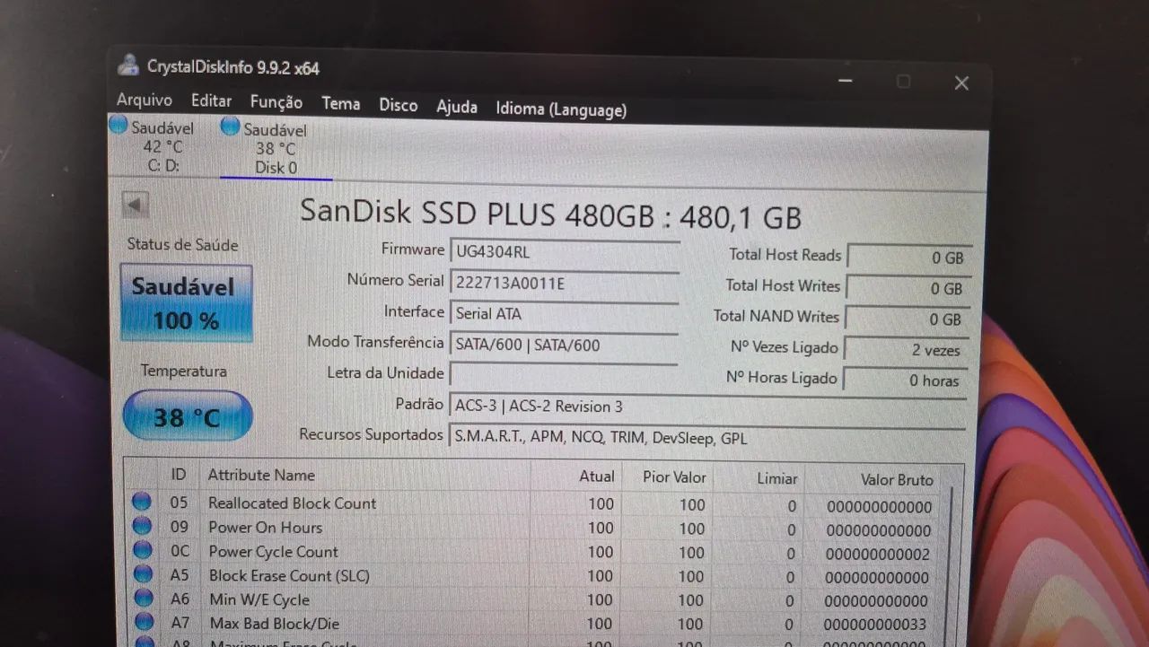 SSD SATA SANDISK 480GB - NOVO - Foto 3