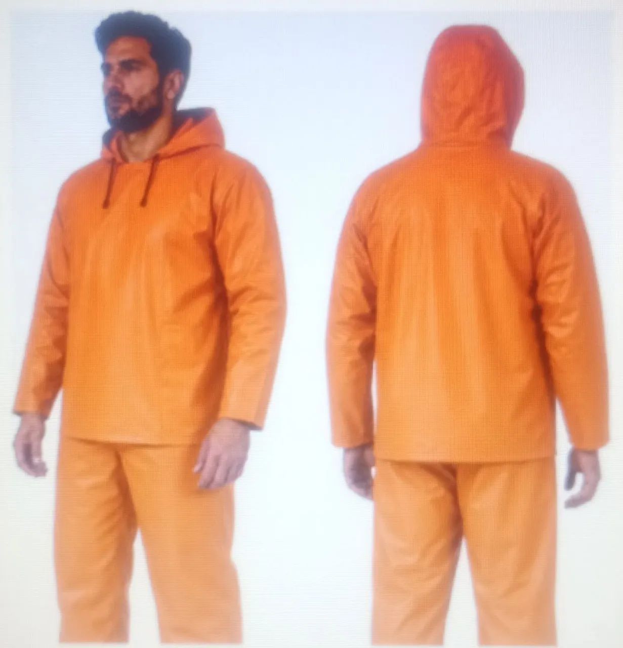 Conjunto Macacão Jardineira Capa Pesca Impermeável Laranja  - Foto 4