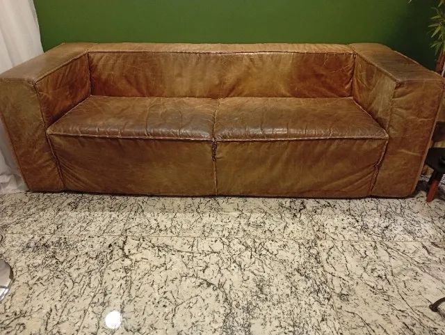 Sofá de couro 3 lugares - Foto 3