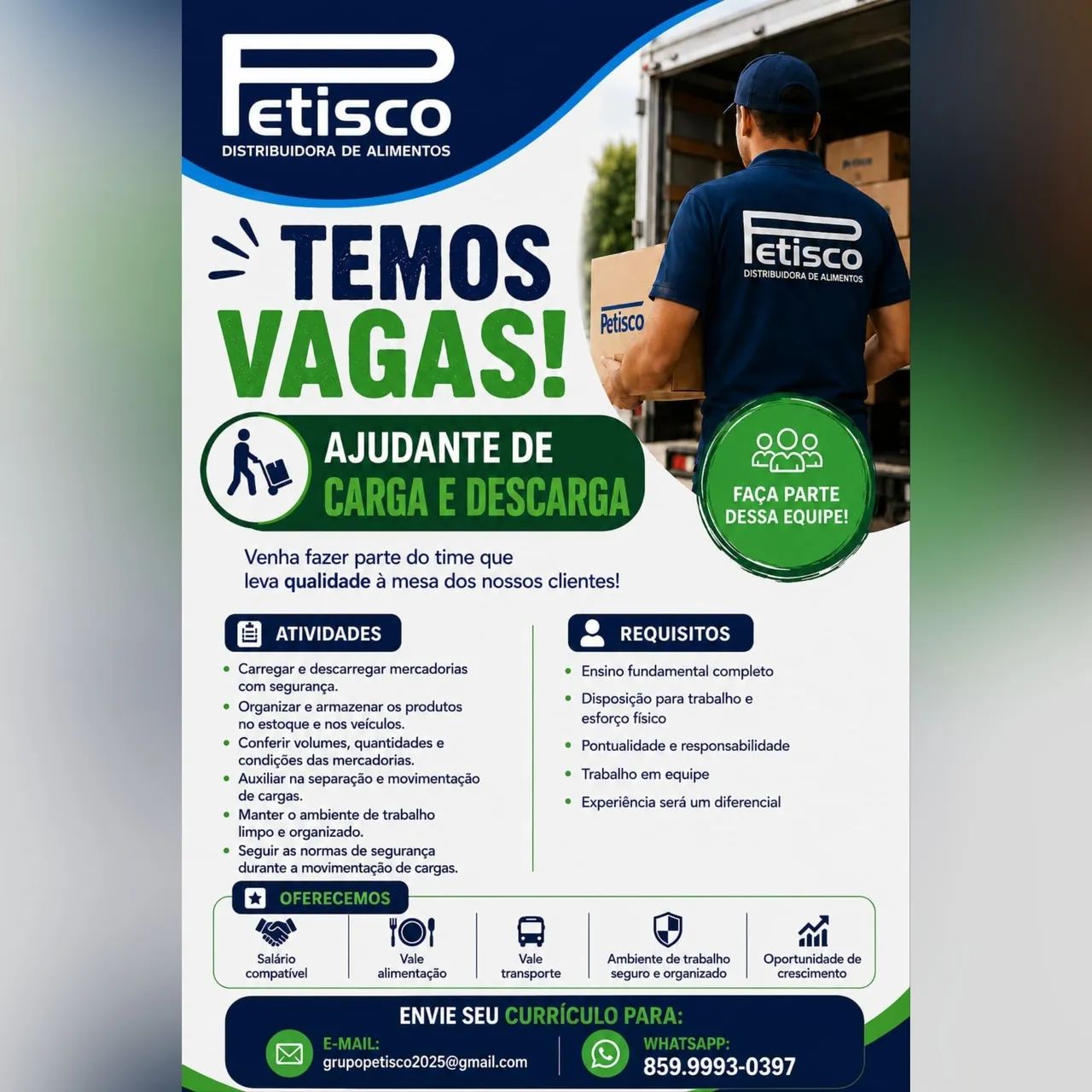 Vagas disponíveis para Ajudante!