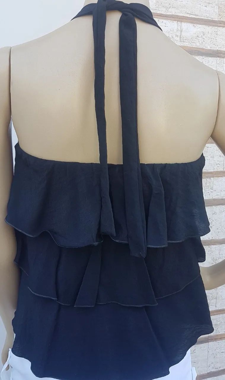 Blusa Feminina / Bata 3 babados Tecido - Foto 3