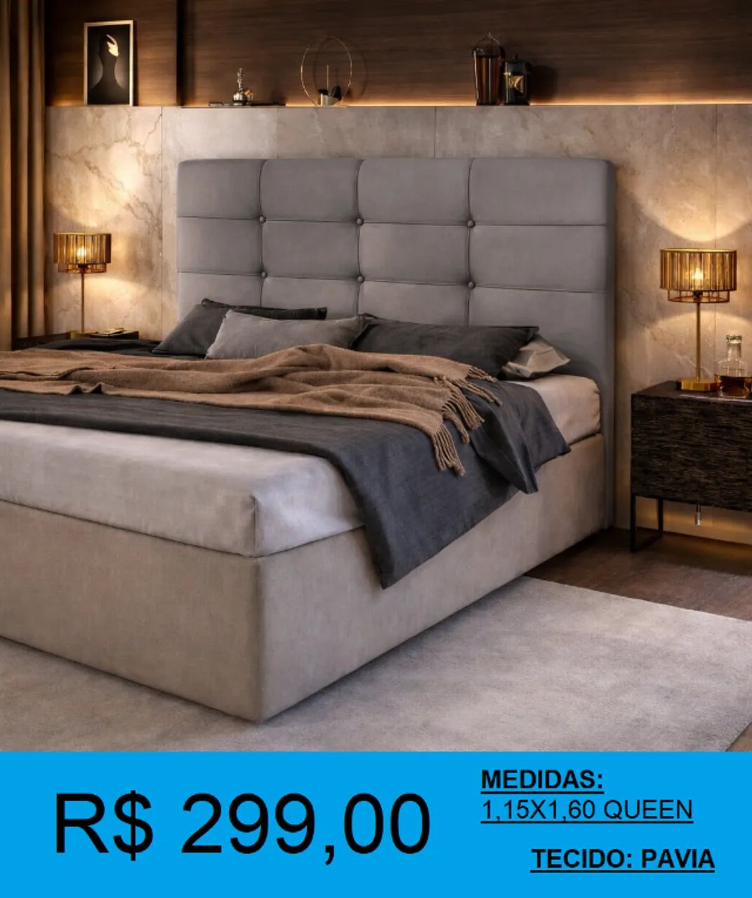 Cabeceira queen design de alto padrão - Entrega grátis - Foto 3