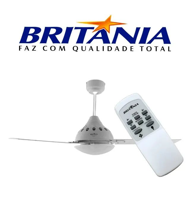 Ventilador de Teto Britânia Cancun BVT02B 127V Branco com Controle Remoto ------- FAÇO A I
